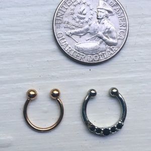 Two faux septum nose rings